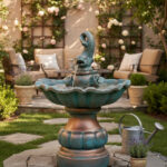 Fontanna muszla z rybką