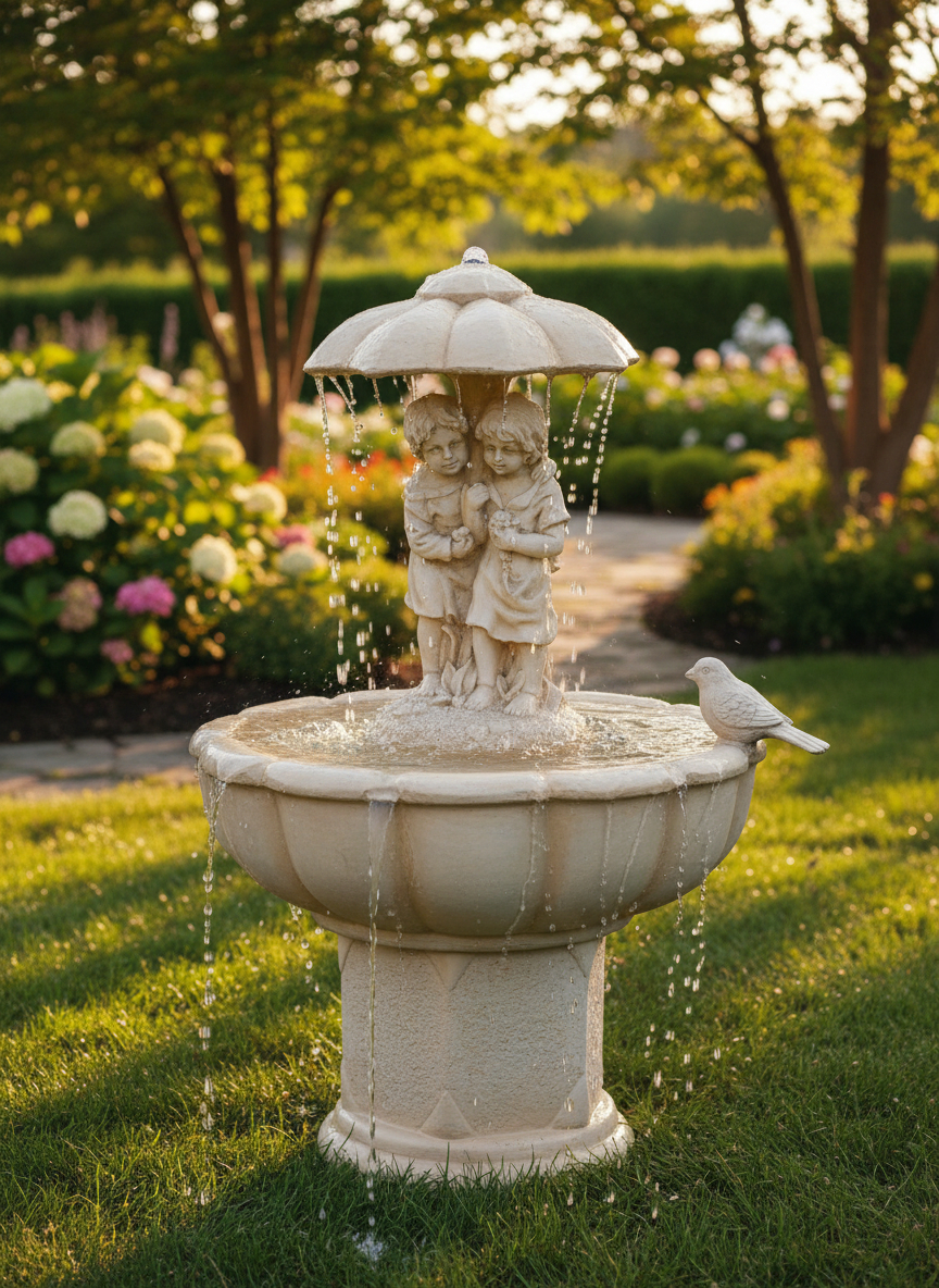 Fontanna z parasolem malutka