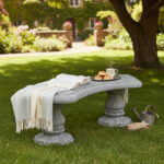 Ławka ogrodowa kamienna stylowa