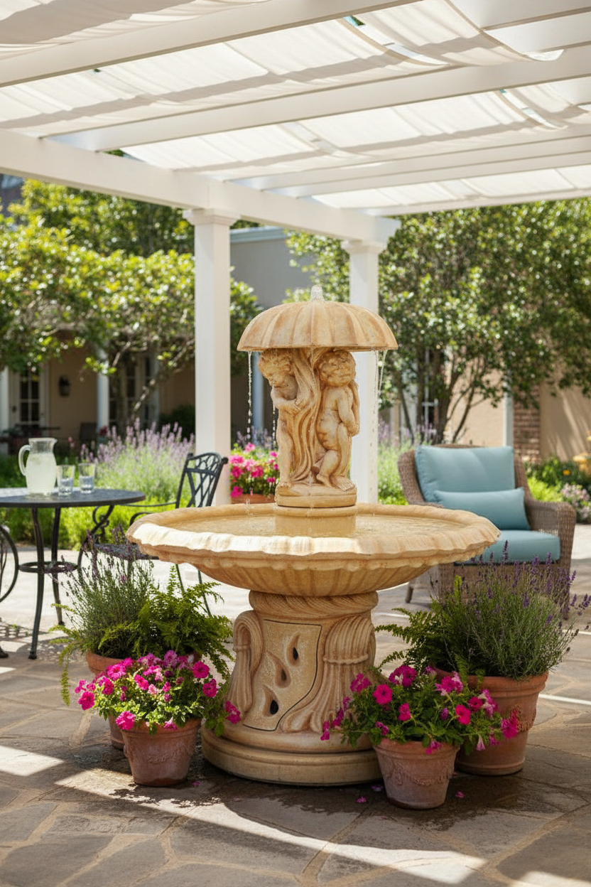 Fontanna Włoska z parasolem