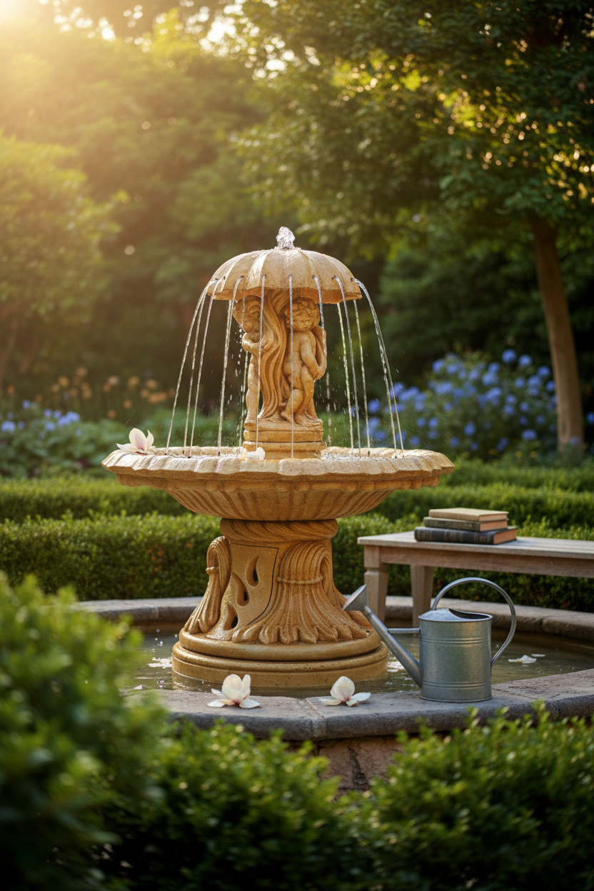 Fontanna włoska z parasolem ring