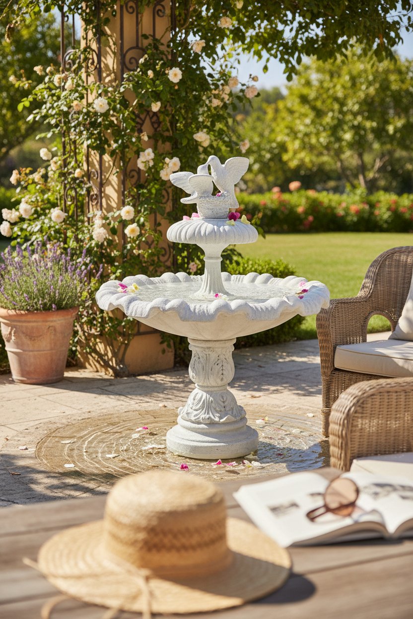 Fontanna jednopoziomowa gołąbki