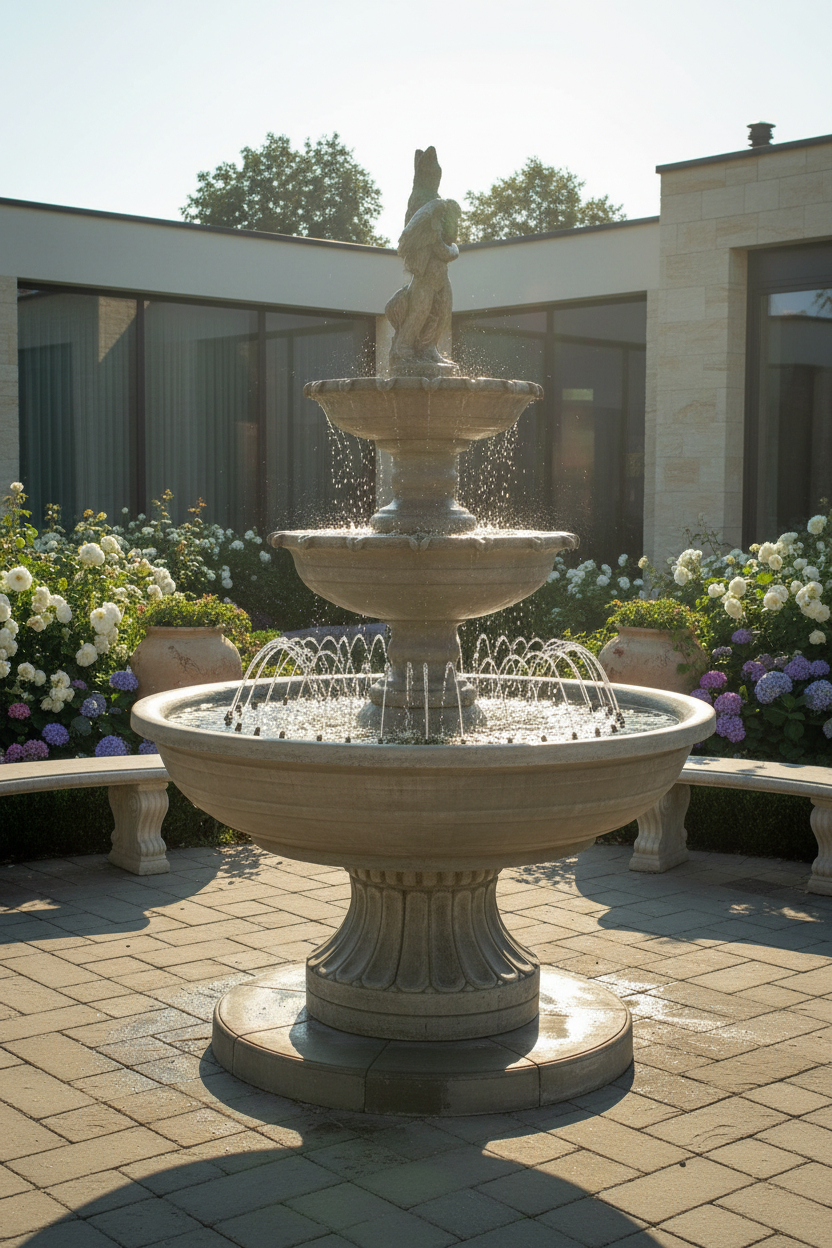 Fontanna Almeria Chłopiec z ptakiem z ringiem