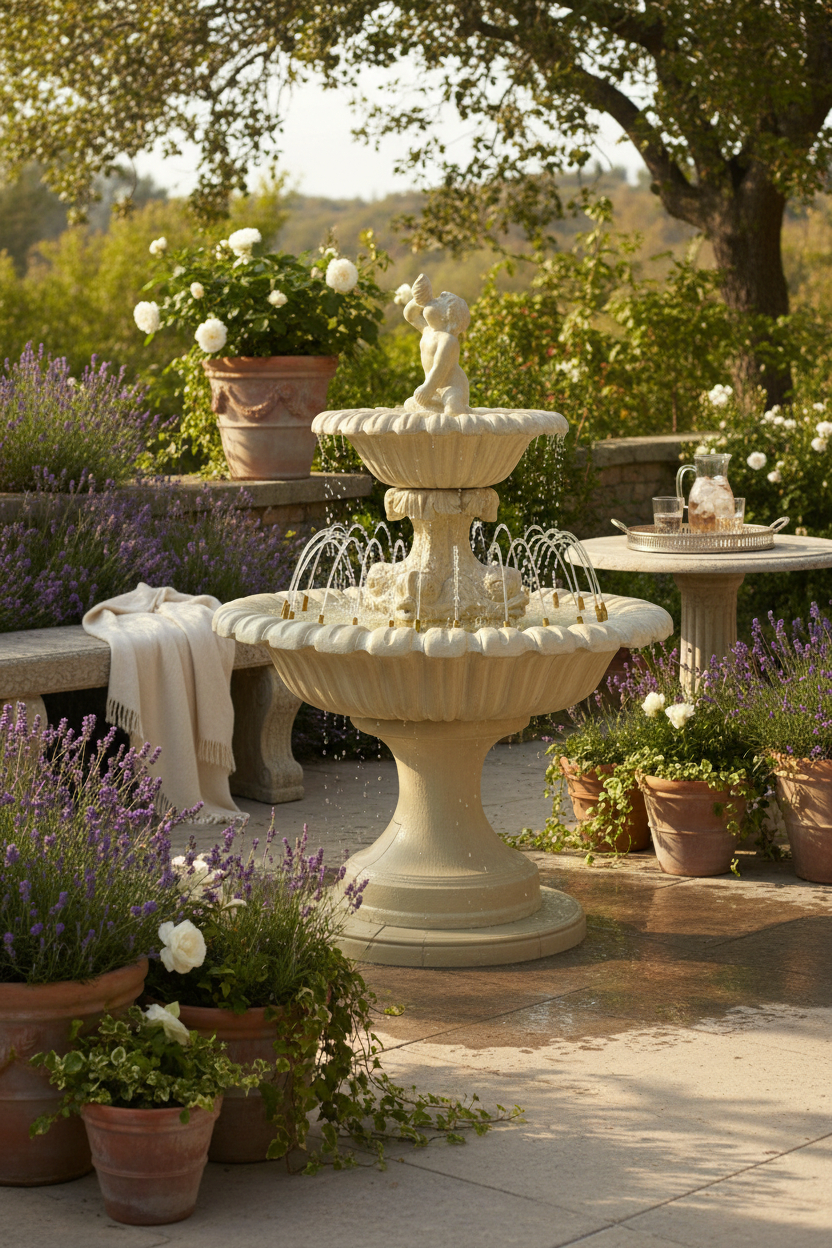 Fontanna Kefalonia Chłopiec z muszlą z ringiem